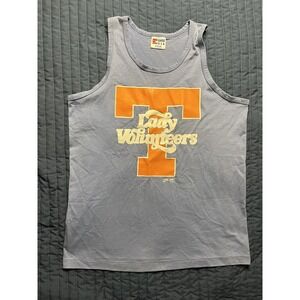 Vintage Eagle USA Tennessee Lady Vols Volunteers Tank Top Shirt Medium Blue